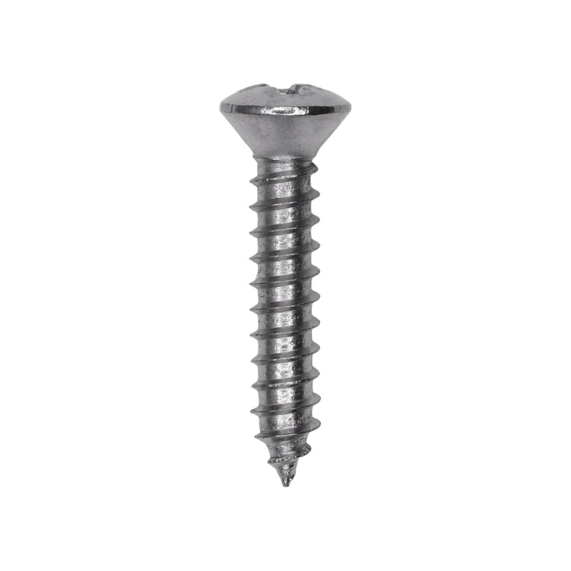 #6x3/4" Phillips Oval Head Tapping Screw, Type A/AB, Chrome