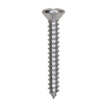 #6x1" Phillips Oval Head Tapping Screw, Type A/AB, Chrome