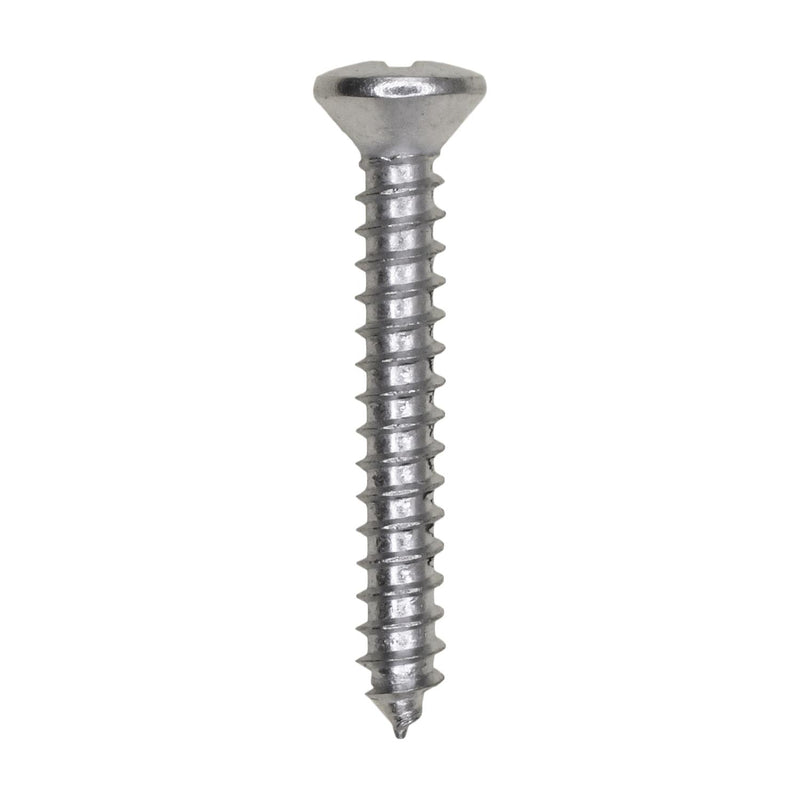 #6x1" Phillips Oval Head Tapping Screw, Type A/AB, Chrome