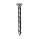 #6x1-1/4" Phillips Oval Head Tapping Screw, Type A/AB, Chrome