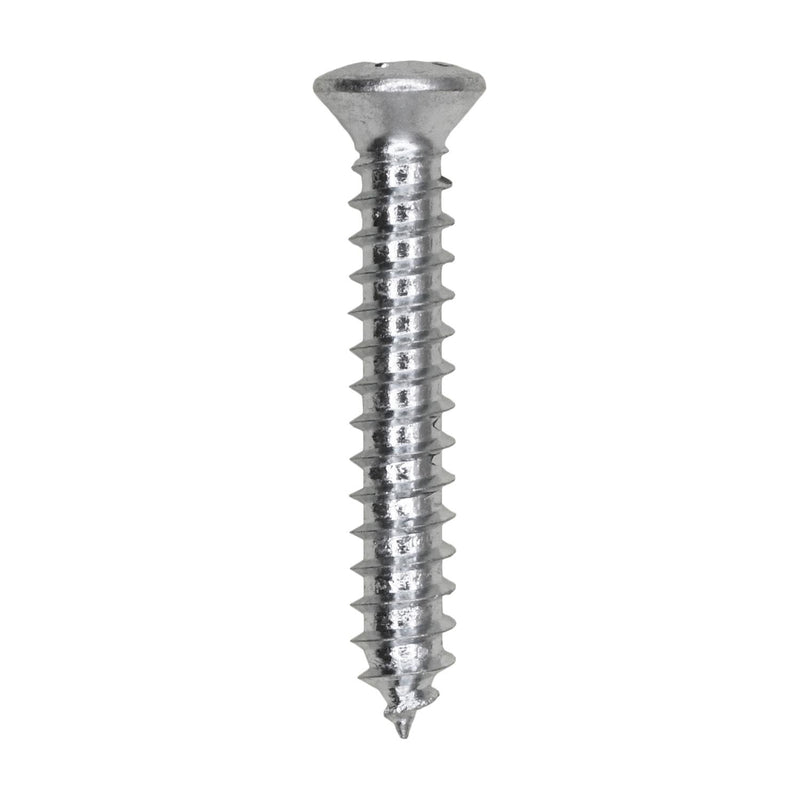 #8x1" Phillips Oval Head Tapping Screw, Type A/AB, Zinc, #6