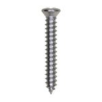 #8x1-1/8" Phillips Oval Head Tapping Screw, Type A/AB, Chrome