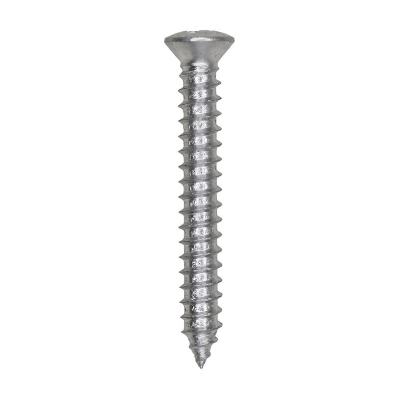 #8x1-1/4" Phillips Oval Head Tapping Screw, Type A/AB, Zinc, #6