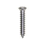 #10x1" Phillips Oval Head Tapping Screw, Type A/AB, Chrome, #6