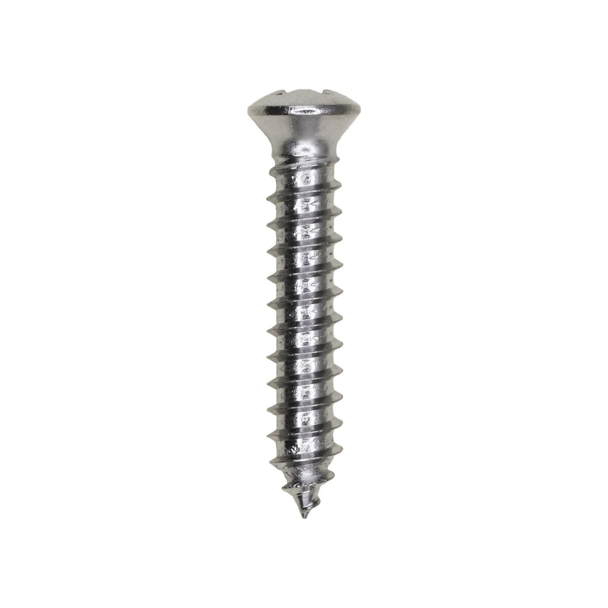 #10x1" Phillips Oval Head Tapping Screw, Type A/AB, Chrome, #6