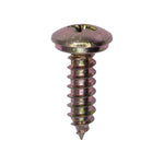 M4.8-1.59x16mm Phillips Modified Truss Head License Plate Screw, Yellow Zinc Dichromate