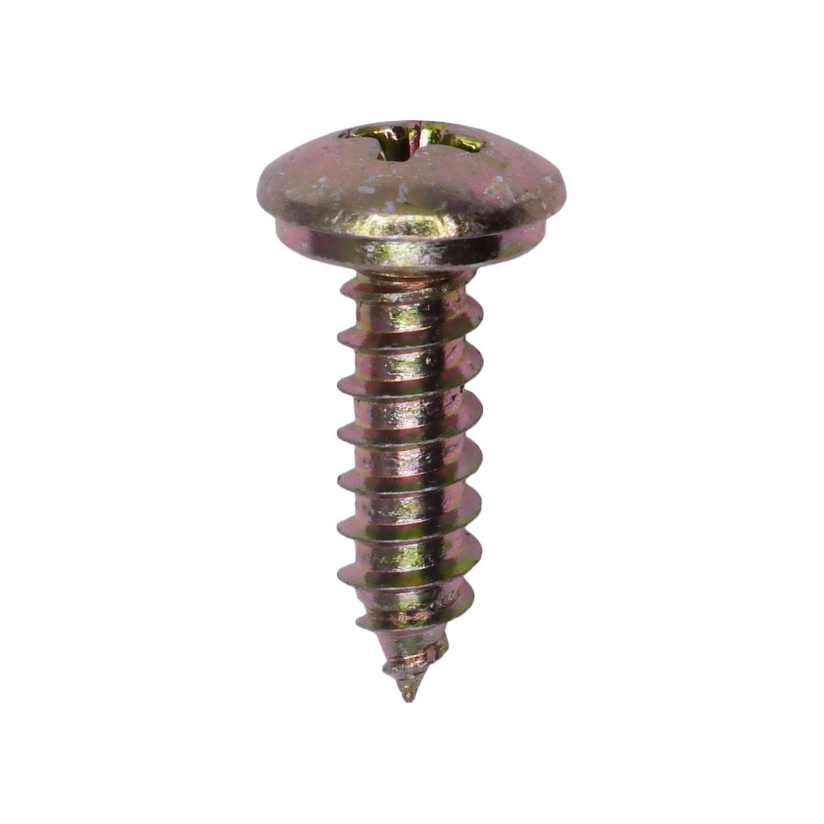 M4.8-1.59x16mm Phillips Modified Truss Head License Plate Screw, Yellow Zinc Dichromate