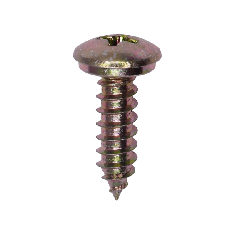 M4.8-1.59x16mm Phillips Modified Truss Head License Plate Screw, Yellow Zinc Dichromate