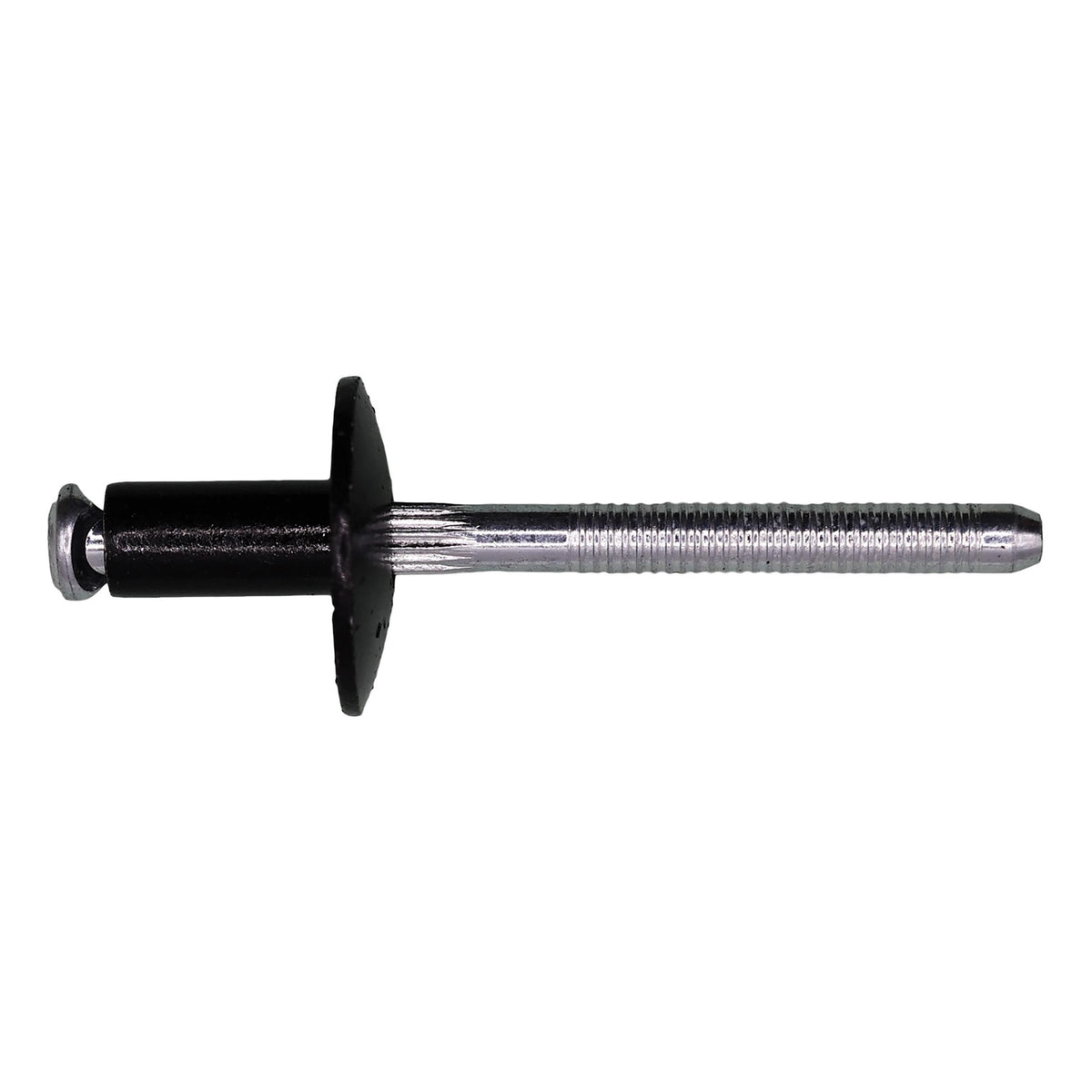1/4" Peel Type Rivet, 3/32"-9/64" Grip, Black Aluminum Body, Steel Mandrel, Black Aluminum Rivet - Steel Mandrel