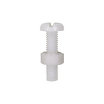 M6-1.0x25mm Slotted Pan Head License Plate Screw And Nut, Nylon