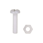 M6-1.0x25mm Slotted Pan Head License Plate Screw And Nut, Nylon