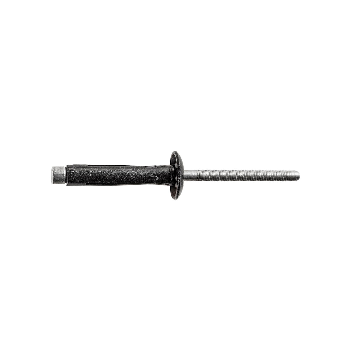 3/16" Split Type Rivet, 3/16"-3/8" Grip, Black Aluminum Body, Aluminum Mandrel