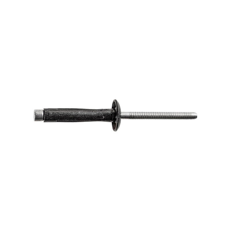 3/16" Split Type Rivet, 3/16"-3/8" Grip, Black Aluminum Body, Aluminum Mandrel