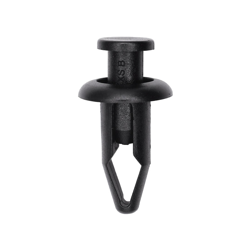8mmx20mm Black Push-Type Body Side Molding Retainer with Closed End, 16mm Head