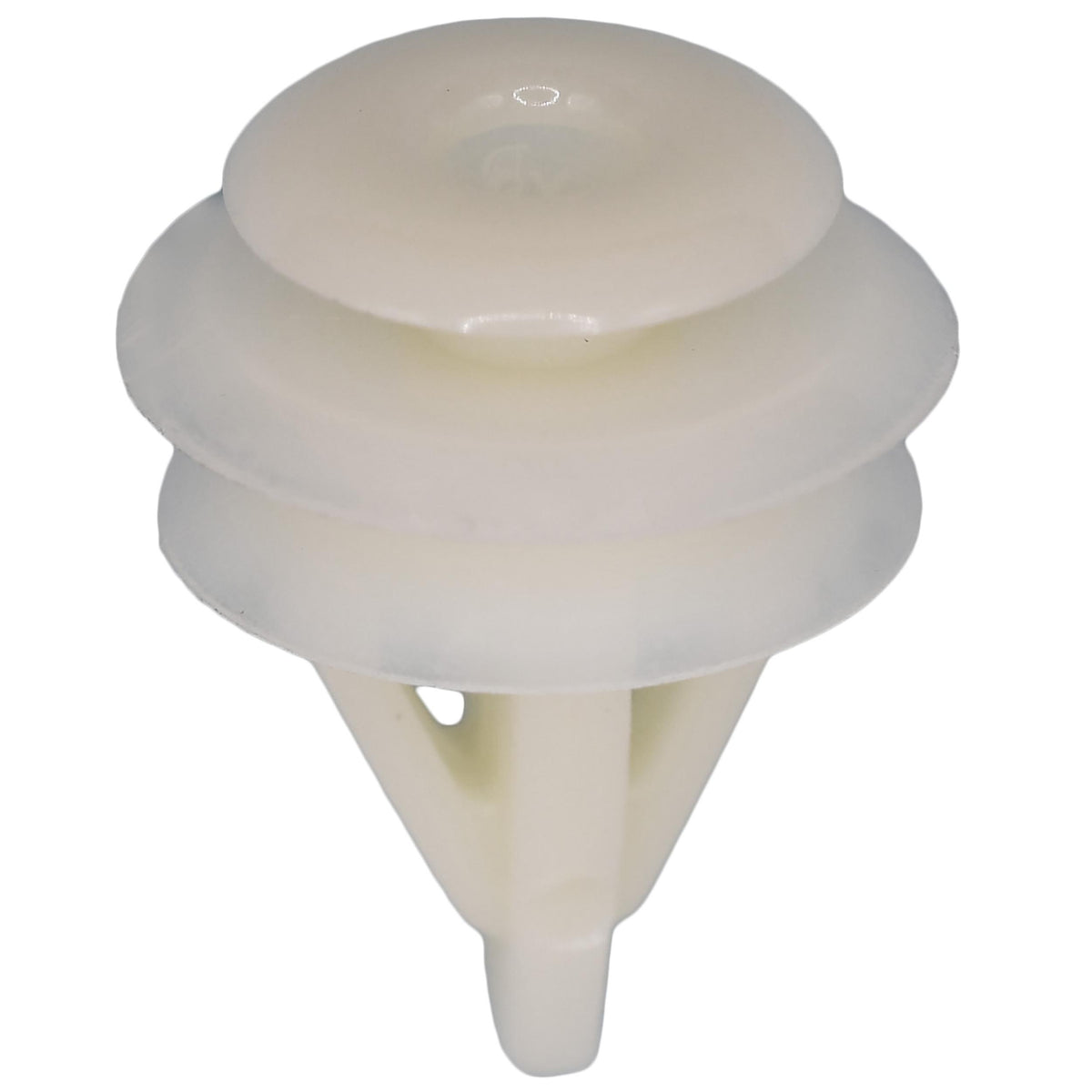 10.5mmx14mm White Nylon Triple Head Trim Panel Christmas Tree Retainer, 18mm Head