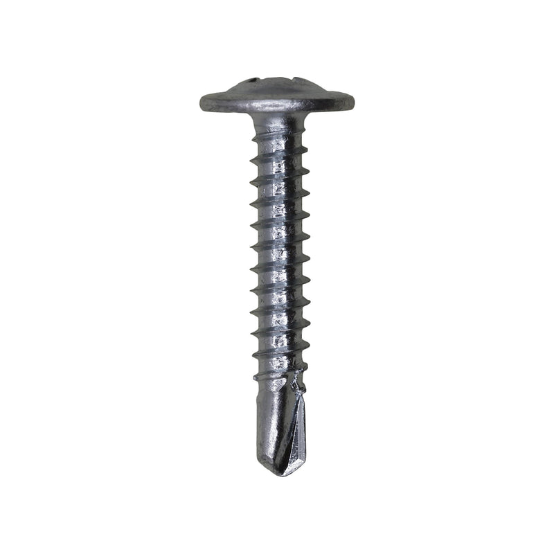 #8-18x1" Phillips Truss Head Washer Teks, Type 2 Self-Drilling Tek, 7/16" Washer, Zinc