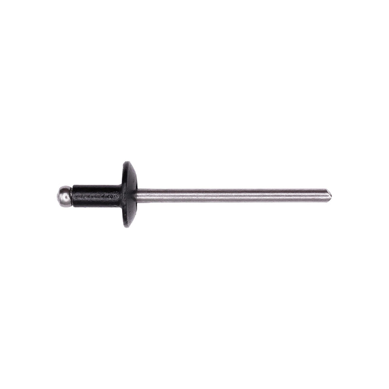 1/8" Rivet, 1/16"-1/8" Grip, Black Aluminum Body, Steel Mandrel, 3/8"
