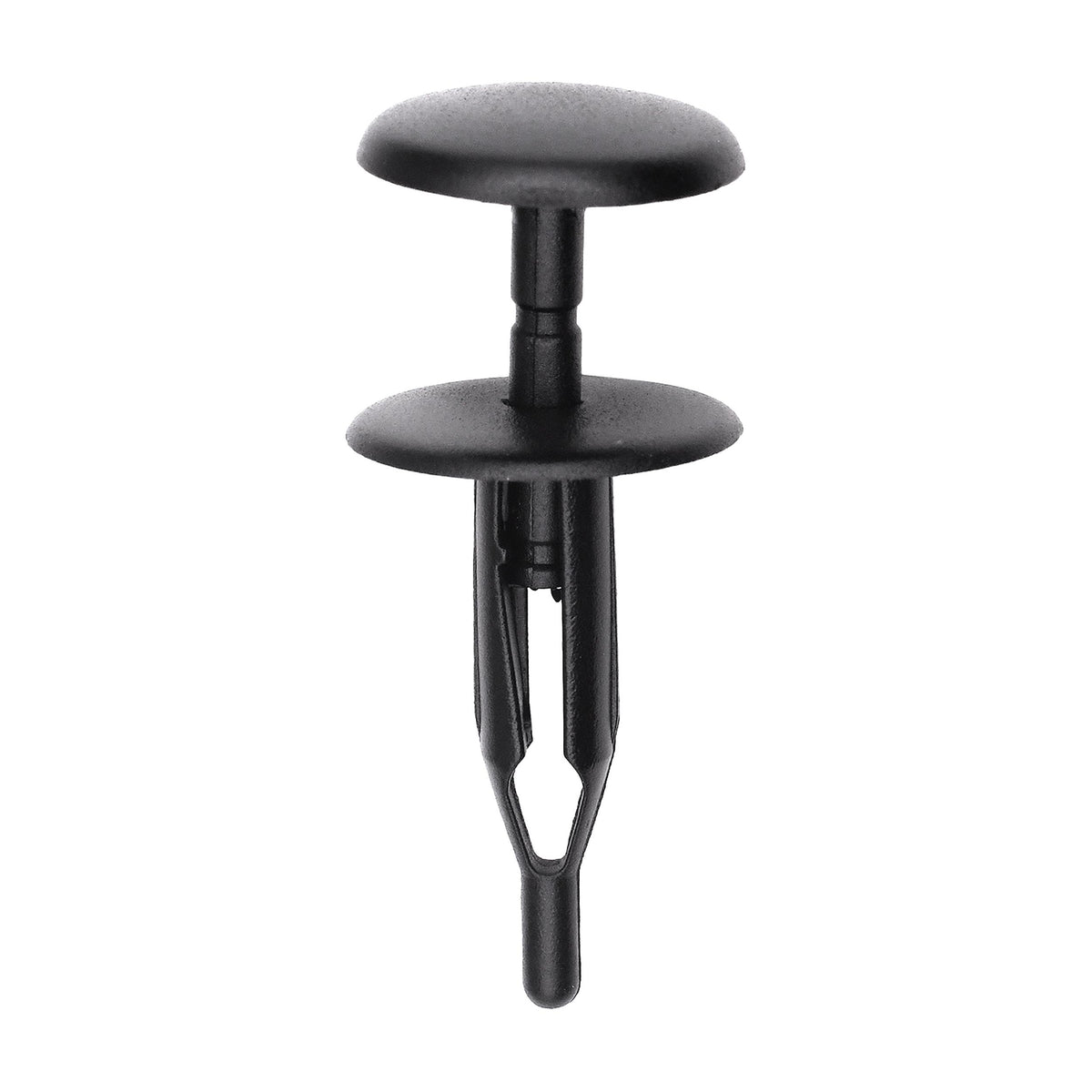 1/4"x1-1/8" Black Push-Type Retainer with Closed End, 3/4" Head