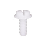 1/4"-20x5/8" Slotted Truss Head License Plate Screw, 19/32" Washer, Nylon