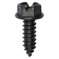 #14x3/4" Slotted Hex Head Flange Washer License Plate Screw, Type A/AB, 1/2" Washer, Black E-Coat
