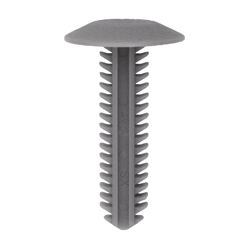 5/16"x1-1/4" Gray Nylon Single Head Door Trim Panel Christmas Tree Retainer, 3/4" Head
