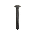 #8x1-1/4" Phillips Oval Head SEMS Teks Tapping Screw, Type 2 Self-Drilling Tek, Black Phosphate