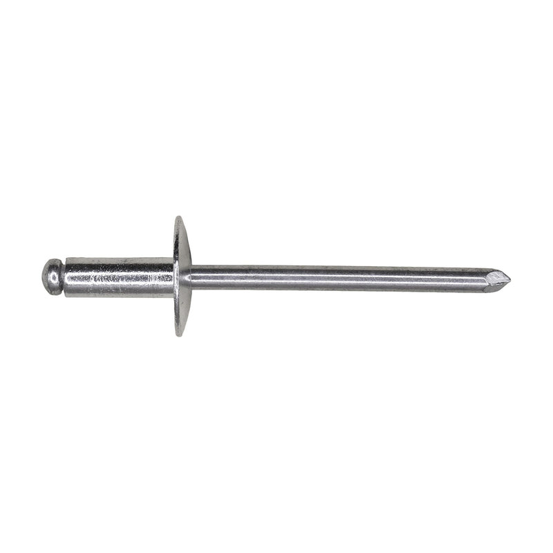 5/32"x13/32" Silver Large Dome Head Aluminum Rivet, 3/16"-1/4" Grip, Aluminum Body, Aluminum Mandrel