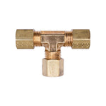 1/4" Brass Compression Union Tee
