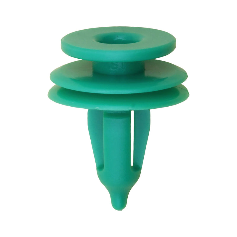 5/16"x5/8" Green Nylon Triple Head Trim Panel Christmas Tree Retainer, 23/32" Head