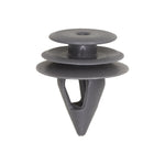 9.5mmx15mm Gray Nylon Triple Head Front And Rear Door Trim Panel Christmas Tree Retainer, 18mm Head