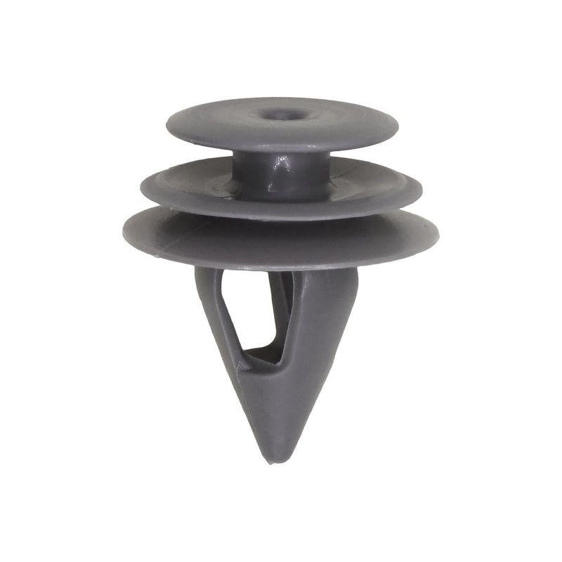 9.5mmx15mm Gray Nylon Triple Head Front And Rear Door Trim Panel Christmas Tree Retainer, 18mm Head