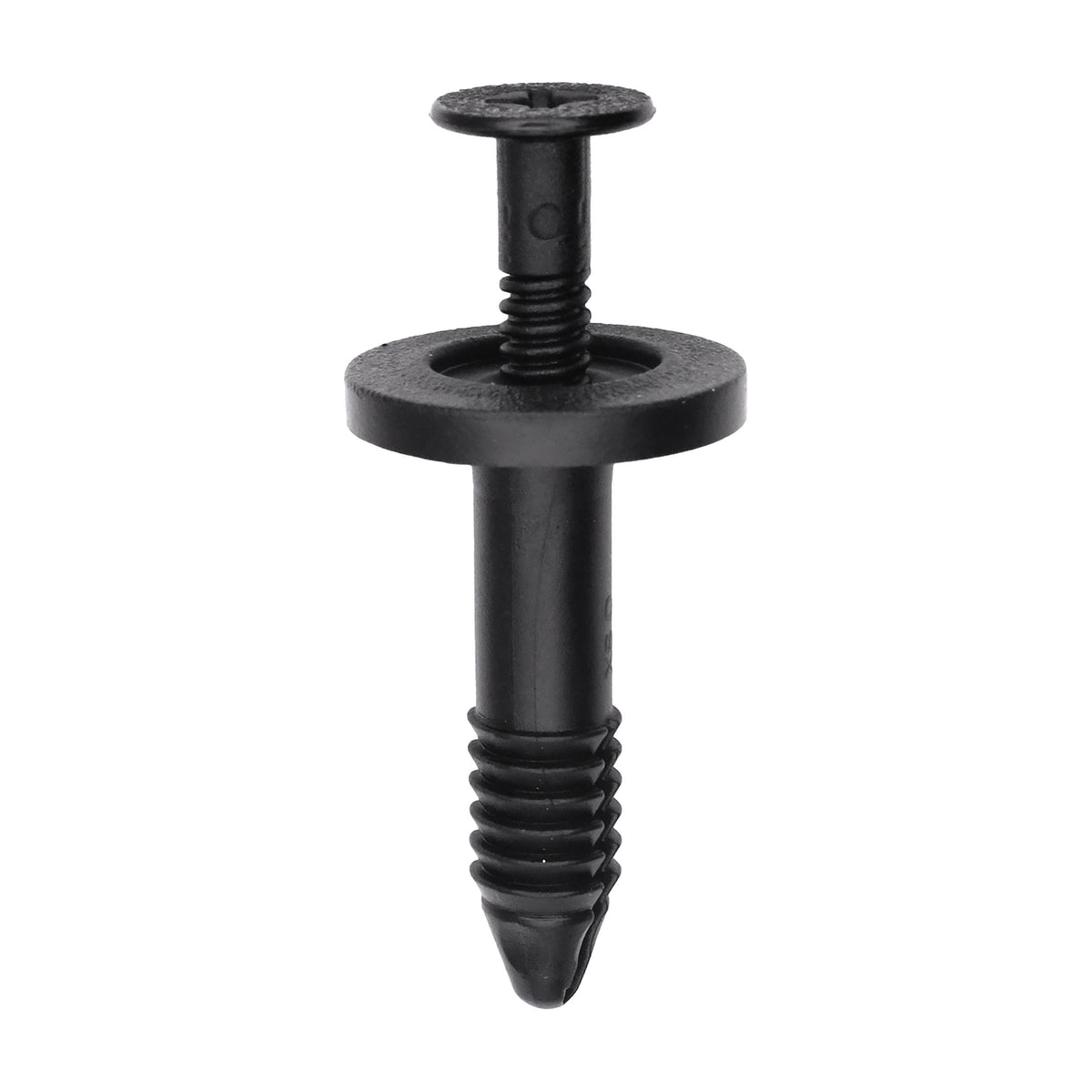 1/4"x1-3/32" Black Screw-Type Retainer with Open End, 11/16" Head
