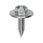 #14x7/8" Hex Head Washer Tapping Screw, 13/16" Washer, Zinc Organic