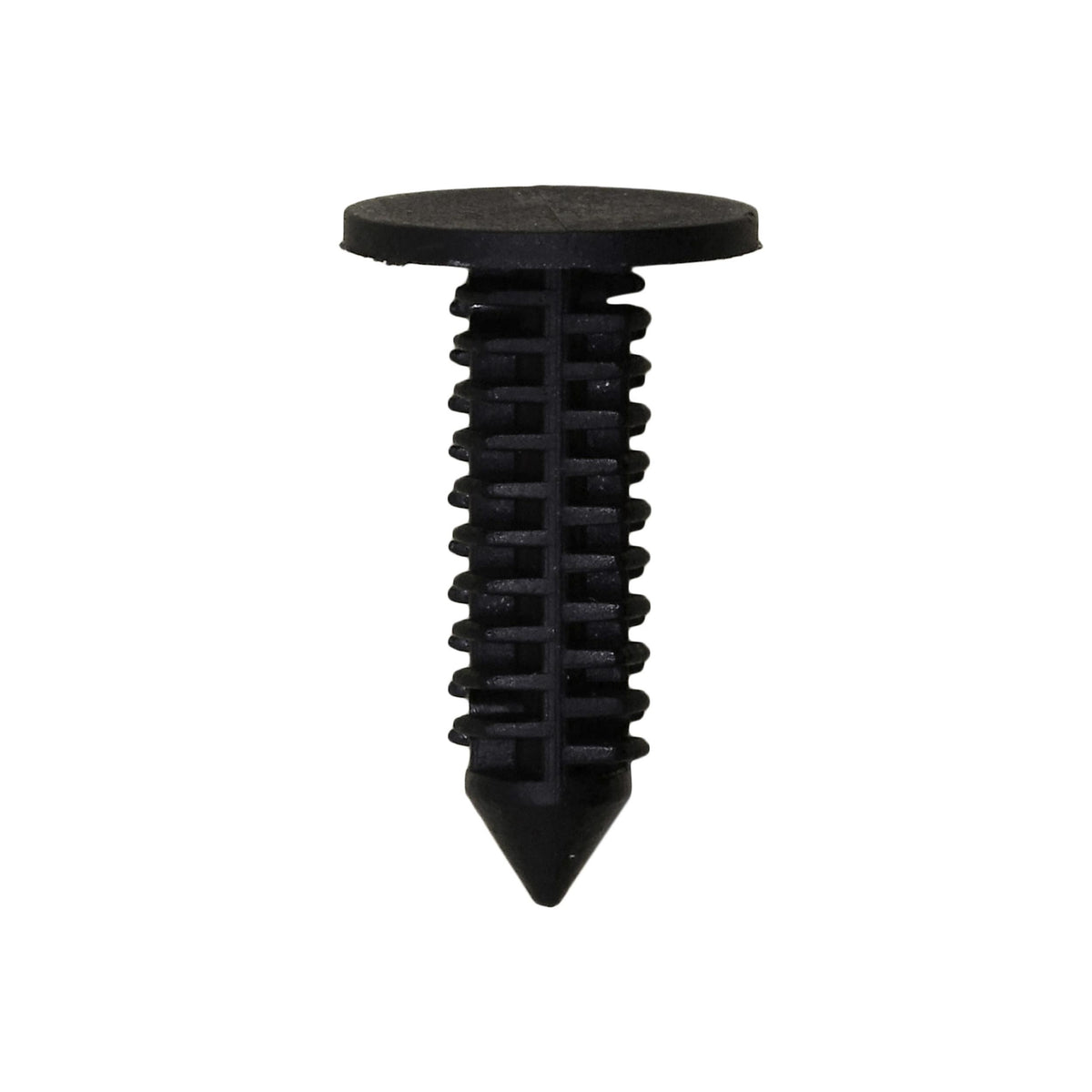 7/32"x11/16" Black Nylon Single Head Door Trim And Rear Bumper Fascia Christmas Tree Retainer, 7/16" Head