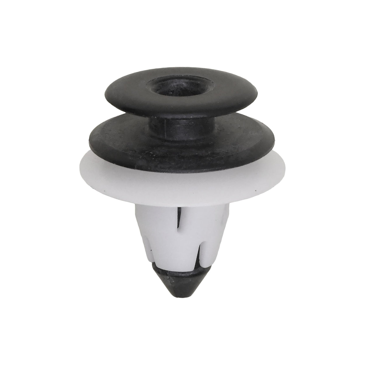 10mmx13mm Black & White Nylon Triple Head Garnish Christmas Tree Retainer Overall, 18mm Head