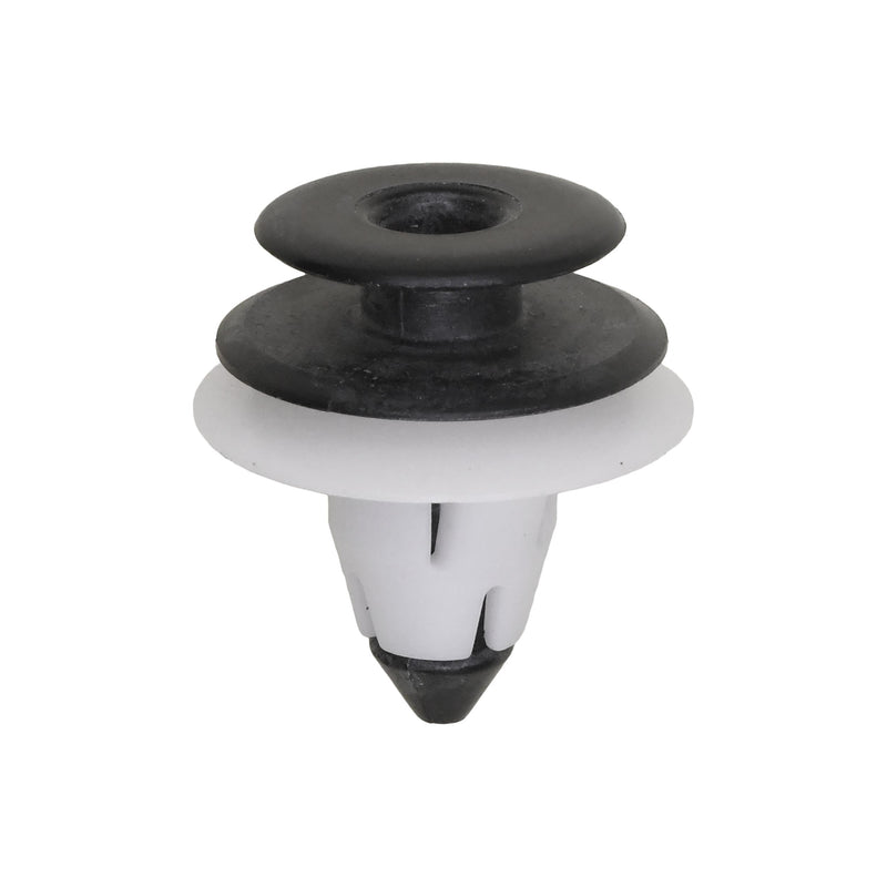 10mmx13mm Black & White Nylon Triple Head Garnish Christmas Tree Retainer Overall, 18mm Head