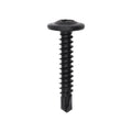 M4.2-1.41x25mm Phillips Pozi Truss Head Round Washer Teks Tapping Screw, Type 2 Self-Drilling Tek, Black Phosphate