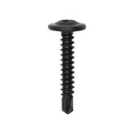 M4.2-1.41x25mm Phillips Pozi Truss Head Round Washer Teks Tapping Screw, Type 2 Self-Drilling Tek, Black Phosphate