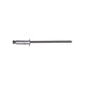 3/32"x23/64" Silver Dome Head Panel Blind Steel Rivet, 1/8"-1/4" Grip, Steel Body, Steel Mandrel