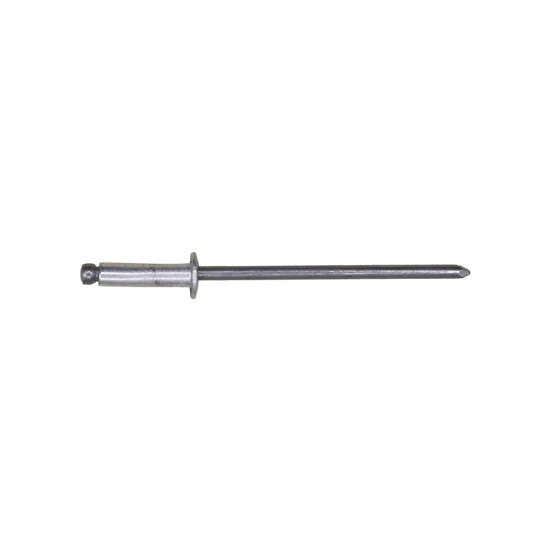 3/32"x23/64" Silver Dome Head Panel Blind Steel Rivet, 1/8"-1/4" Grip, Steel Body, Steel Mandrel