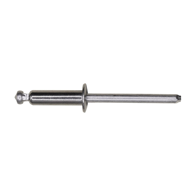 3/16"x11/16" Silver Dome Head Panel Blind Stainless Steel Rivet, 3/8"-1/2" Grip, Stainless Steel Body, Stainless Steel Mandrel