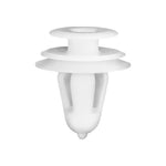 9.5mmx14mm White Nylon Triple Head Door Trim Panel Upper Garnish Christmas Tree Retainer, 18mm Head