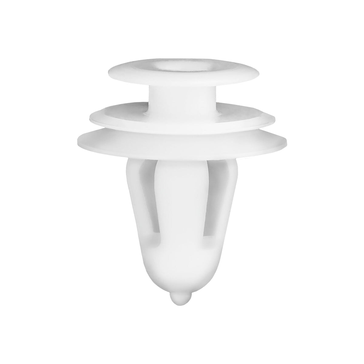 9.5mmx14mm White Nylon Triple Head Door Trim Panel Upper Garnish Christmas Tree Retainer, 18mm Head