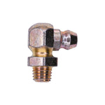 1/4"-28 90 Degrees Grease Fitting Self Tap, Plated, 43/64" Overall Length