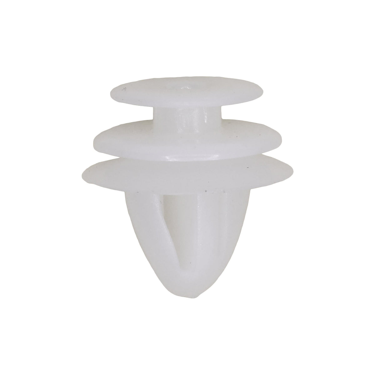 11mmx11mm White Nylon Triple Head Trim Panel Christmas Tree Retainer Overall, 18mm Head
