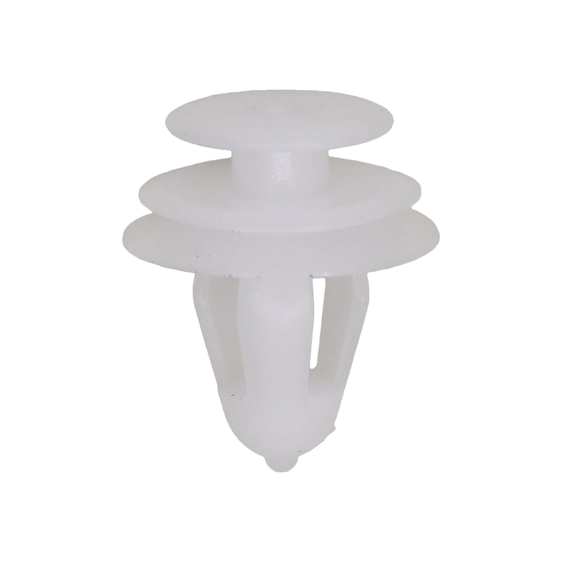 10mmx14mm White Nylon Triple Head Trim Panel Christmas Tree Retainer Overall, 18mm Head