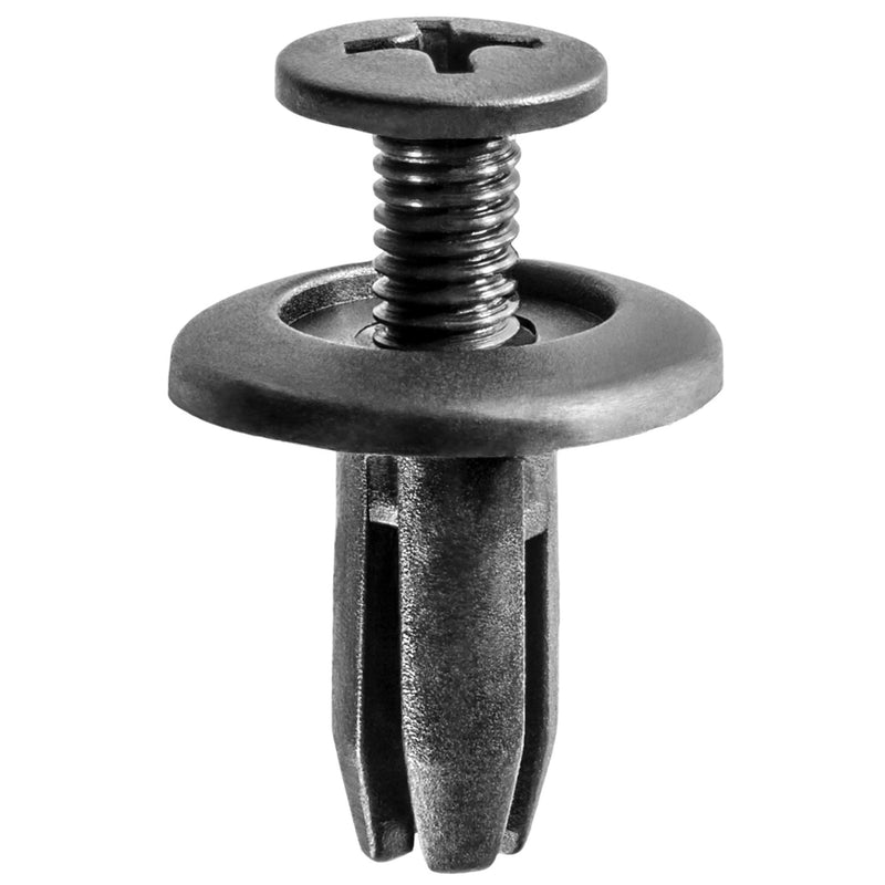 7mmx13mm Black Screw-Type Front Fender Retainer with Open End, 17mm Head