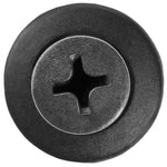 7mmx13mm Black Screw-Type Front Fender Retainer with Open End, 17mm Head