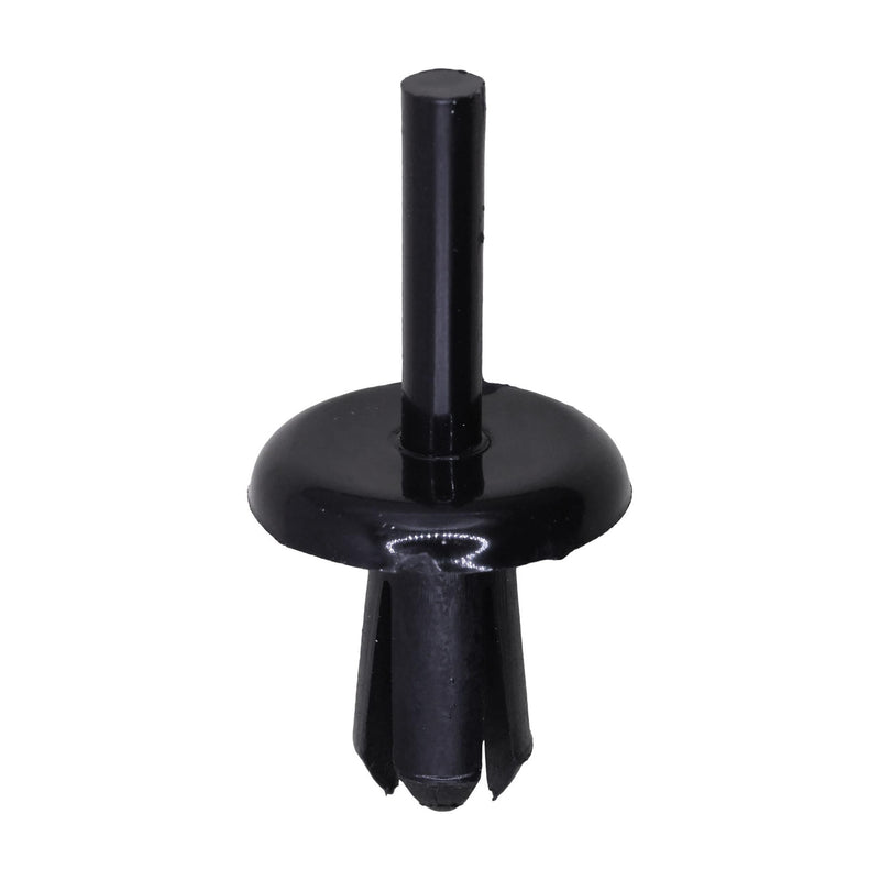 6mmx14mm Black Push-Type Bumper Cover Retainer with Open End, 16mm Head