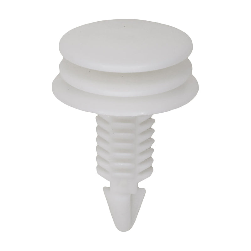 8mmx24mm White Nylon Triple Head Trim Panel Christmas Tree Retainer, 20mm Head